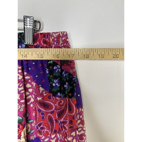 Plus Preferred Vintage Paisley Floral Elastic Waist Knee Length Skirt Size 20W - Picture 5 of 10